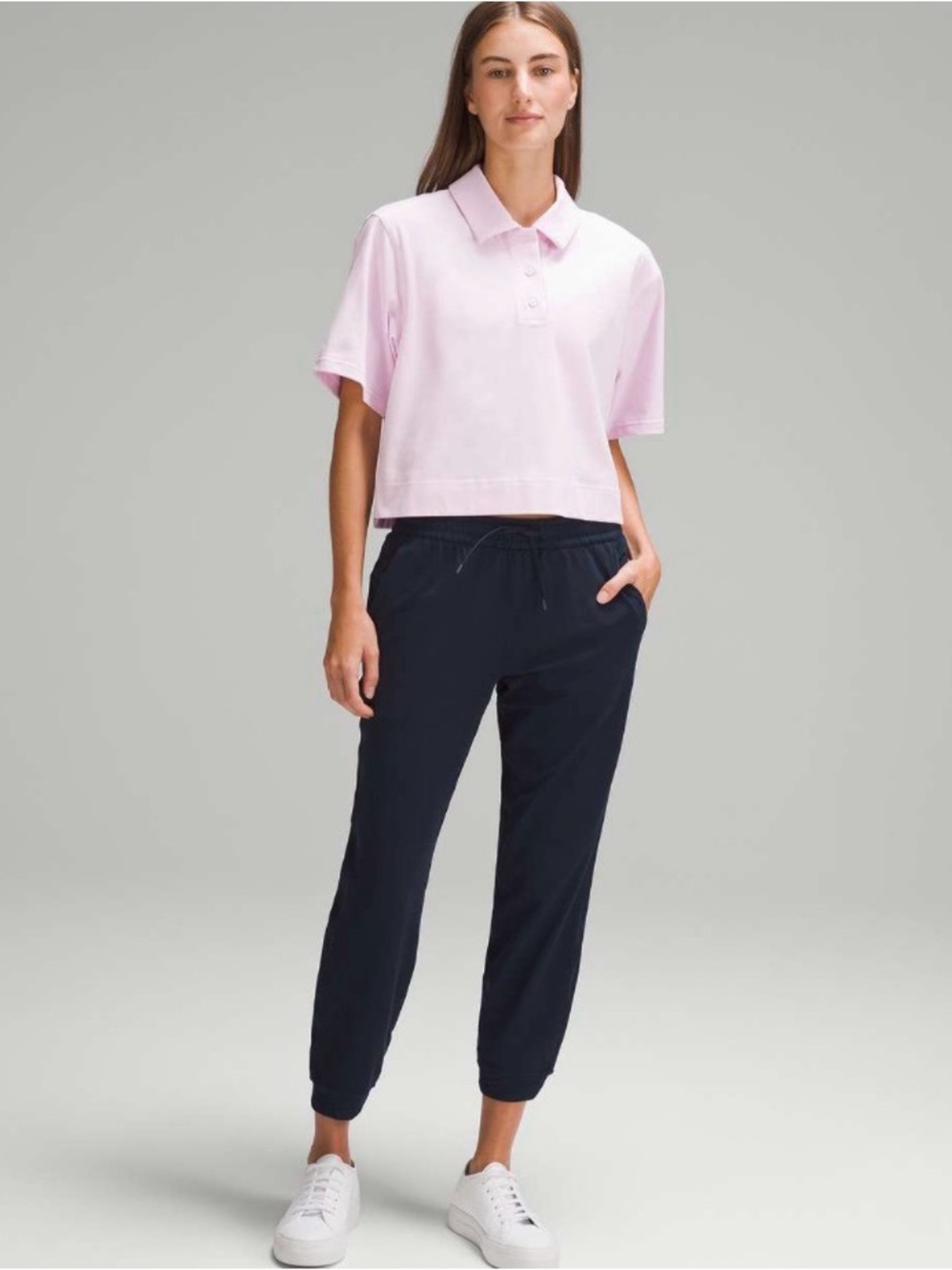 NWT lululemon athletica Soft Jersey Classic-fit MR 7/8 Jogger Pants, Navy size 8